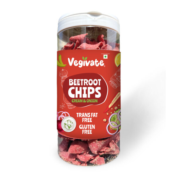 Vegivate Beetroot Chips – Cream & Onion Flavour