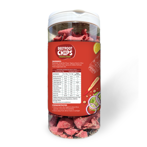 Vegivate Beetroot Chips – Cream & Onion Flavour - Image 3