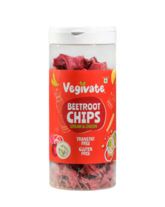 Vegivate Beetroot Chips – Cream & Onion Flavour