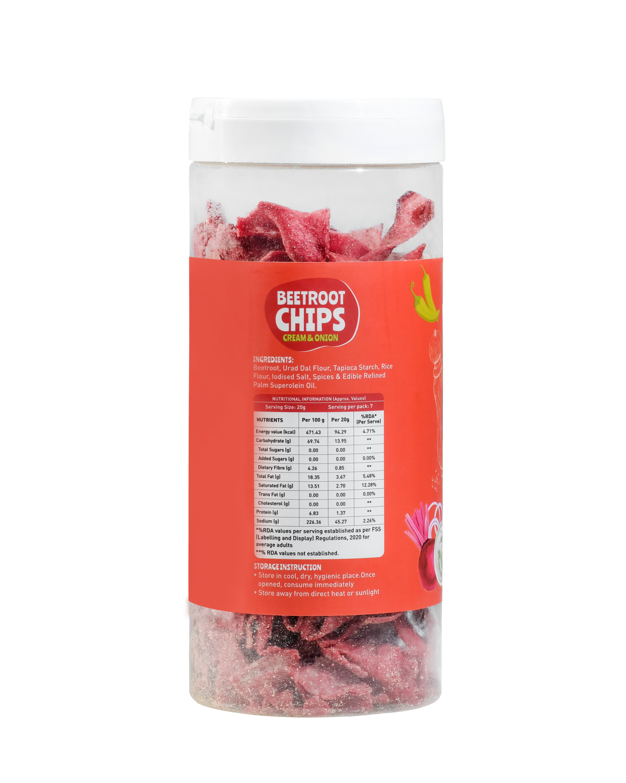 Vegivate Beetroot Chips – Cream & Onion Flavour - Image 2