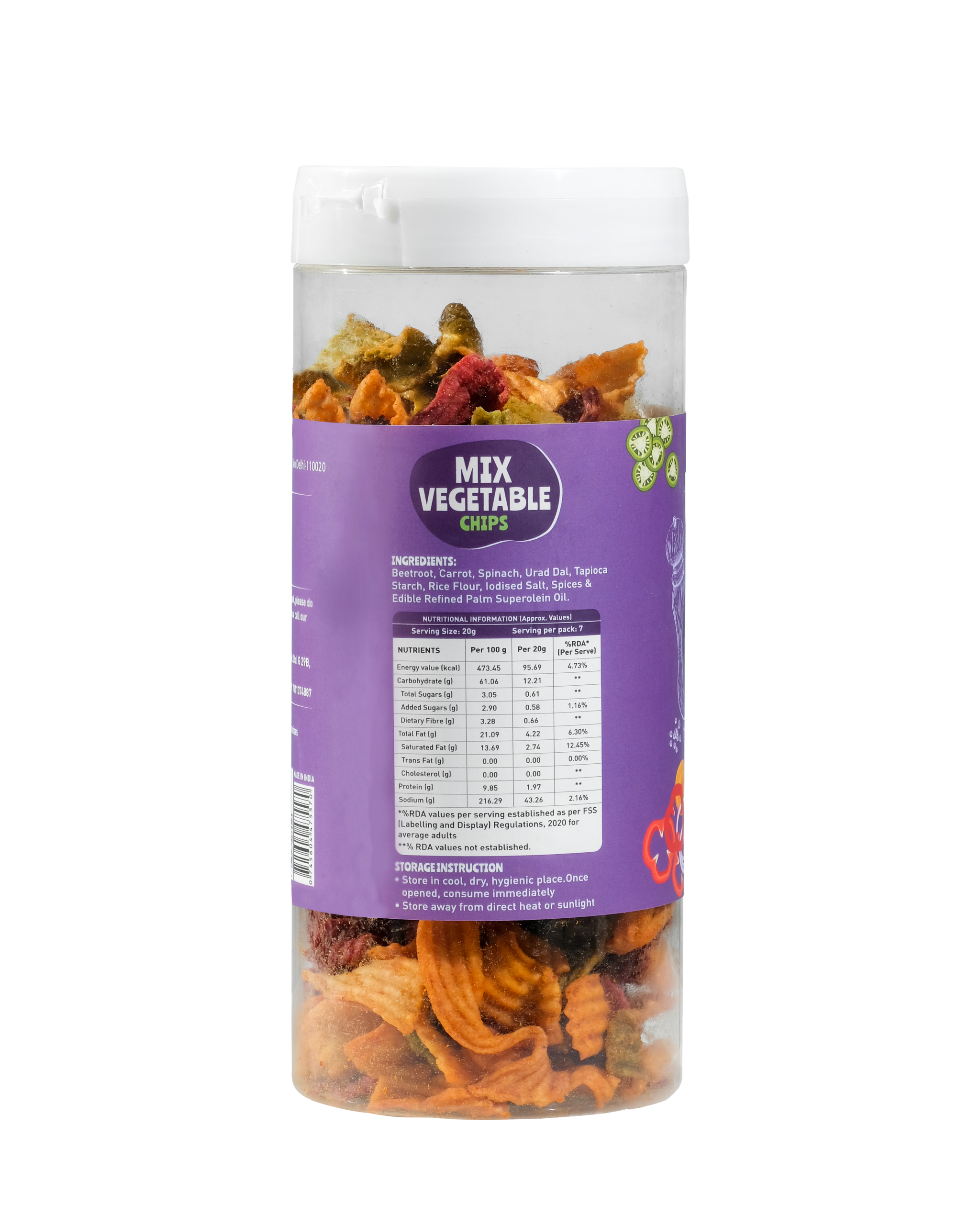 Vegivate Mix Vegetable Chips – Masala Flavour - Image 3