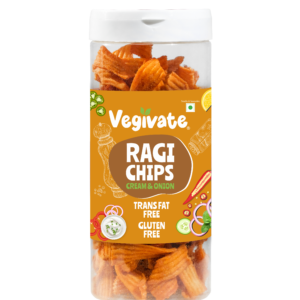 Vegivate Ragi Chips Cream & Onion – 150g | Crispy, Crunchy & Flavourful Ragi Snack