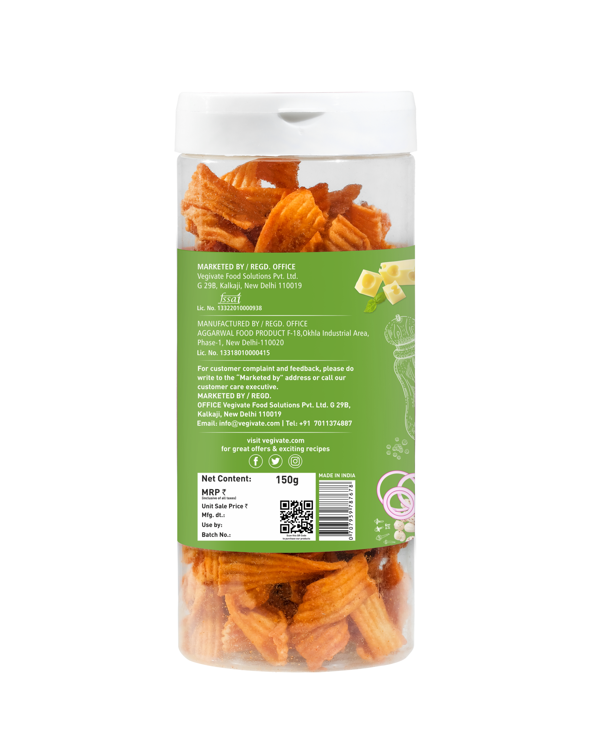 Vegivate Makhana Chips Cheese & Herbs – 150g | Crispy & Flavourful Foxnut Snack - Image 2