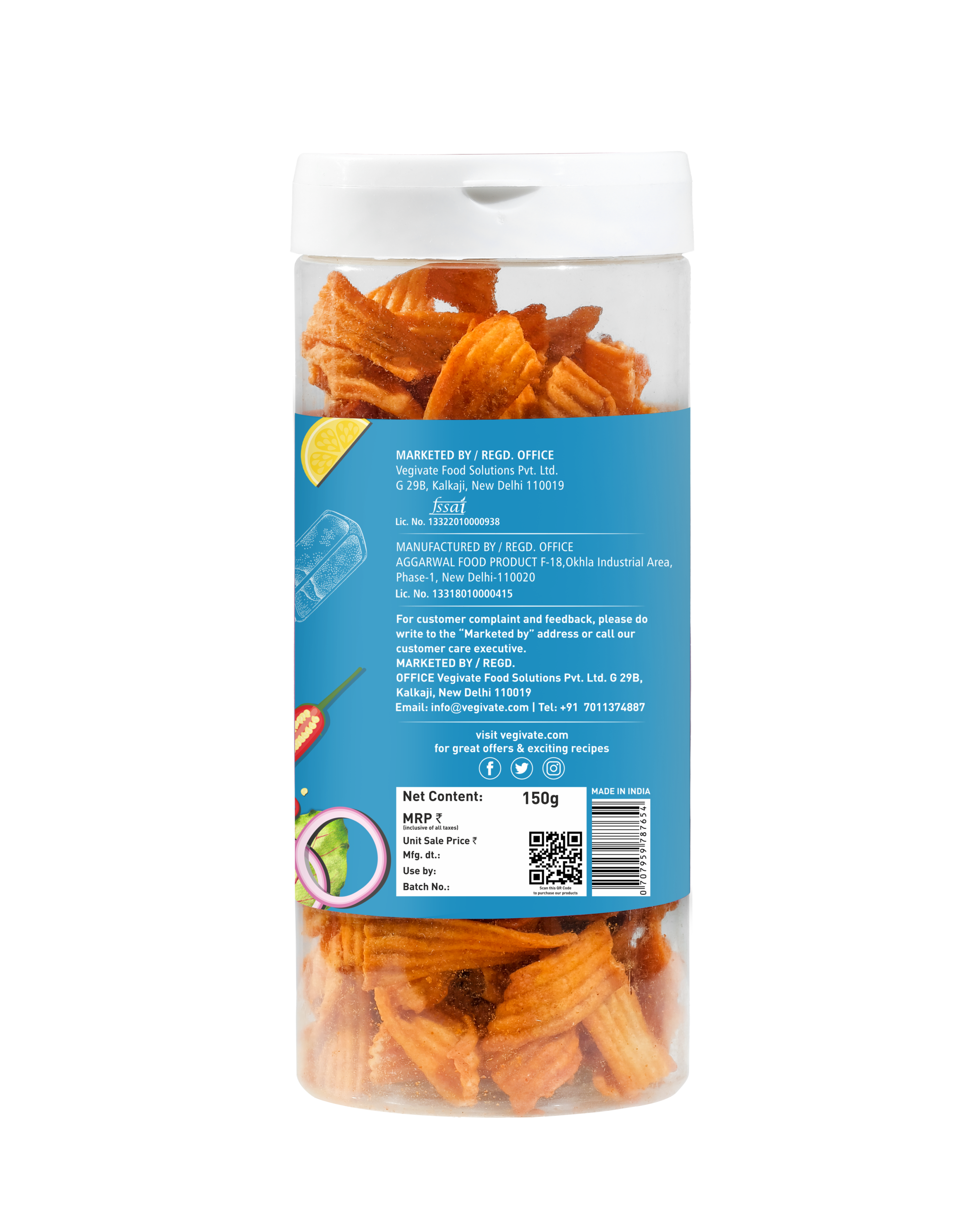 Vegivate Oats Chips Peri Peri – 150g | Crispy & Spicy Oat-Based Snack - Image 3